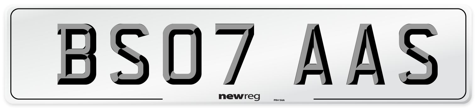 BS07 AAS Number Plate from New Reg
